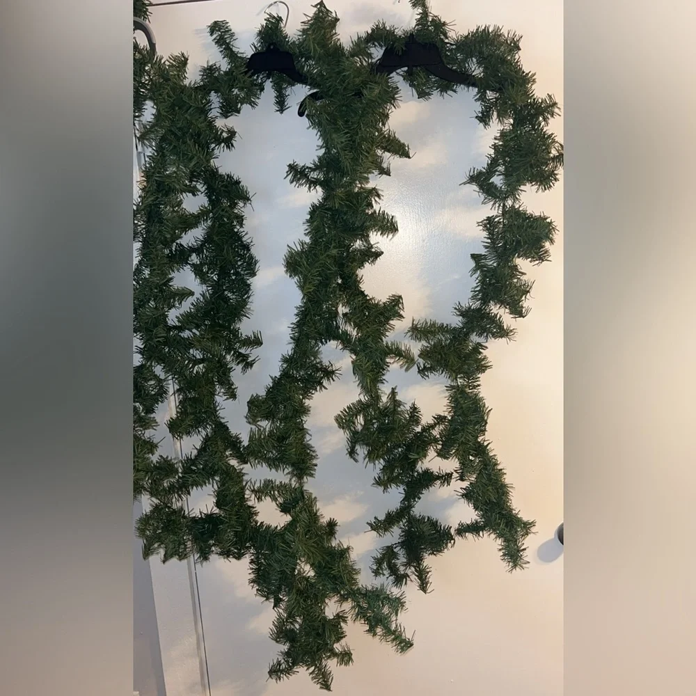 Green Holiday Garland 3 strands of garland 8 foot each